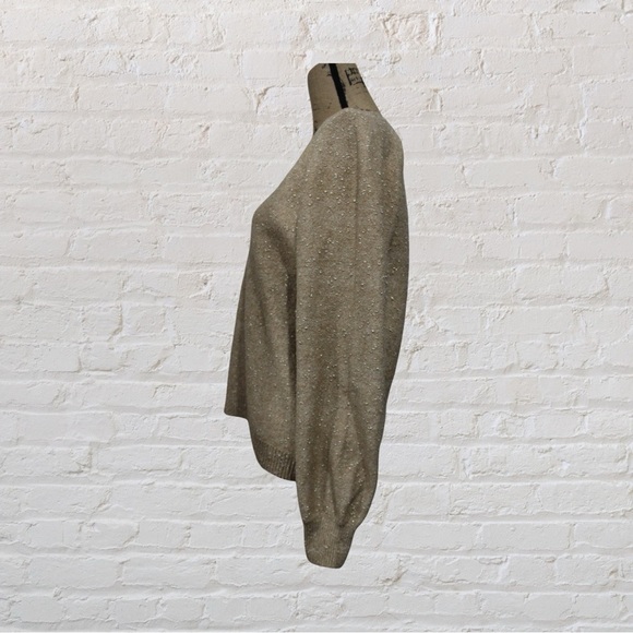 Loft V-Neck Sweater -Tan/Gold - Picture 4 of 5